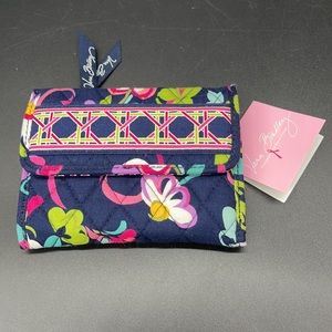 NWT Vera Bradley Euro Ribbons Tri-fold Quilted Wallet